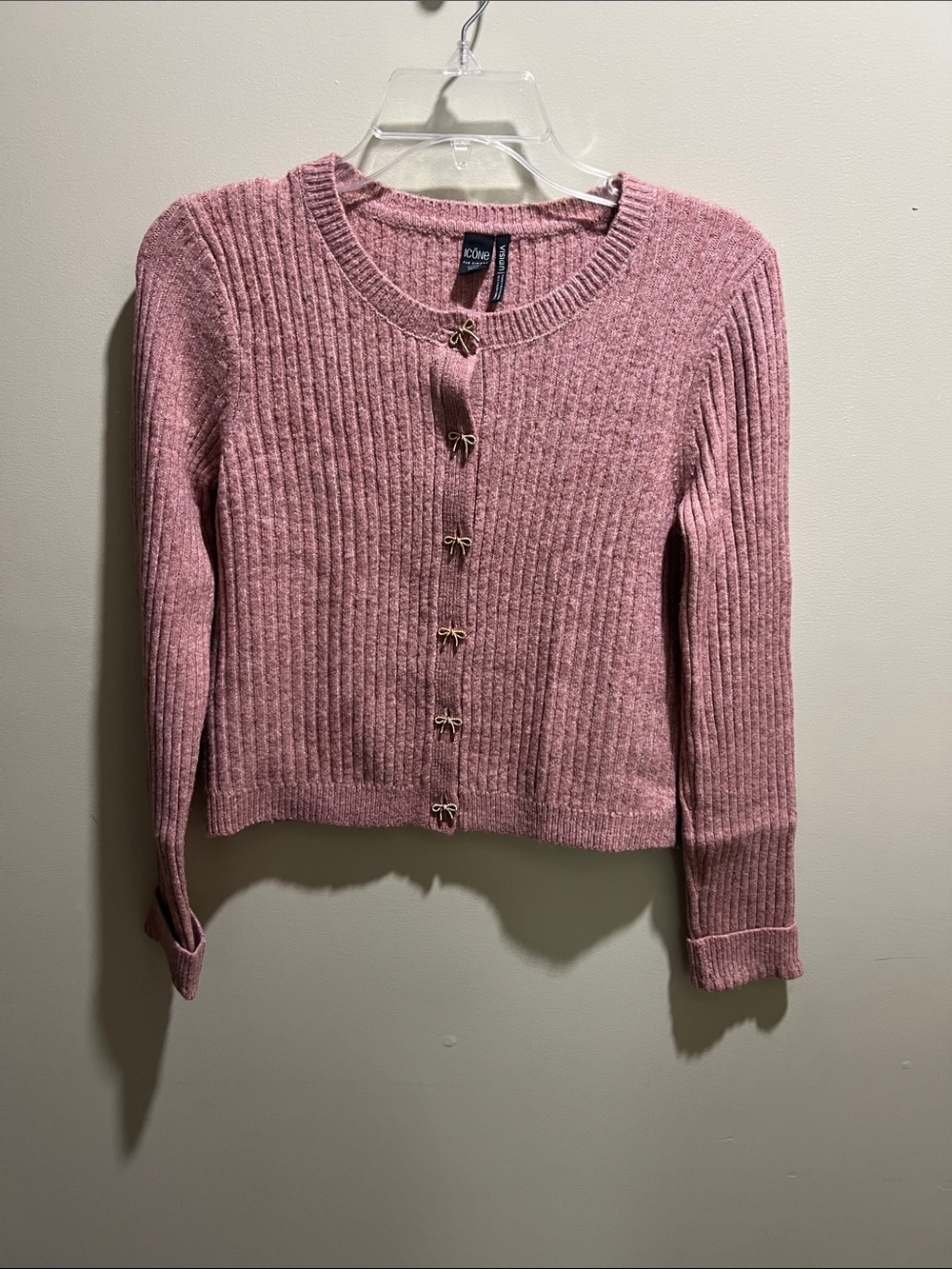 ICONe Dusty Rose Ribbed Knit Cardigan